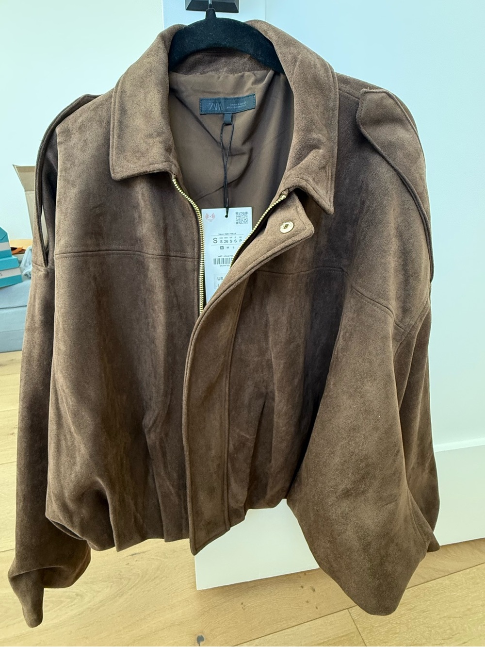 Zara Faux Suede Bomber NWT
